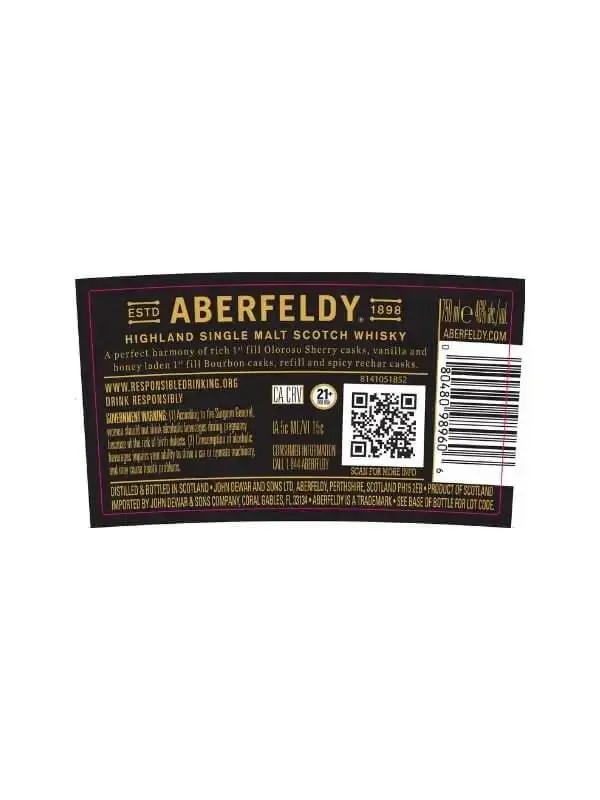 Aberfeldy 21 Year Old Highland Single Malt Scotch Whisky - Image 2