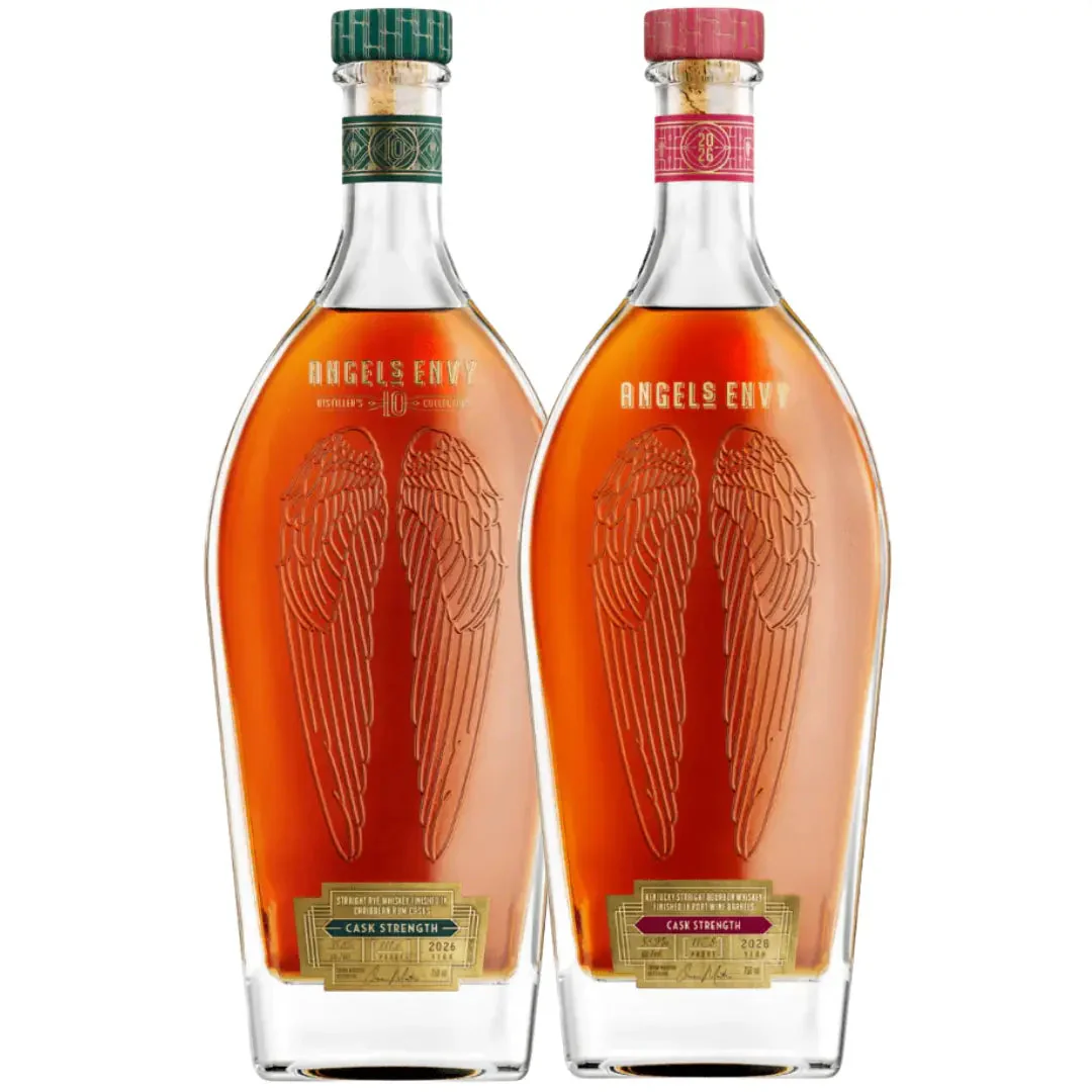 Angel’s Envy Cask Strength 2026 Bundle: 10 Year Cask Strength Rye & 10 Year Cask Strength Bourbon