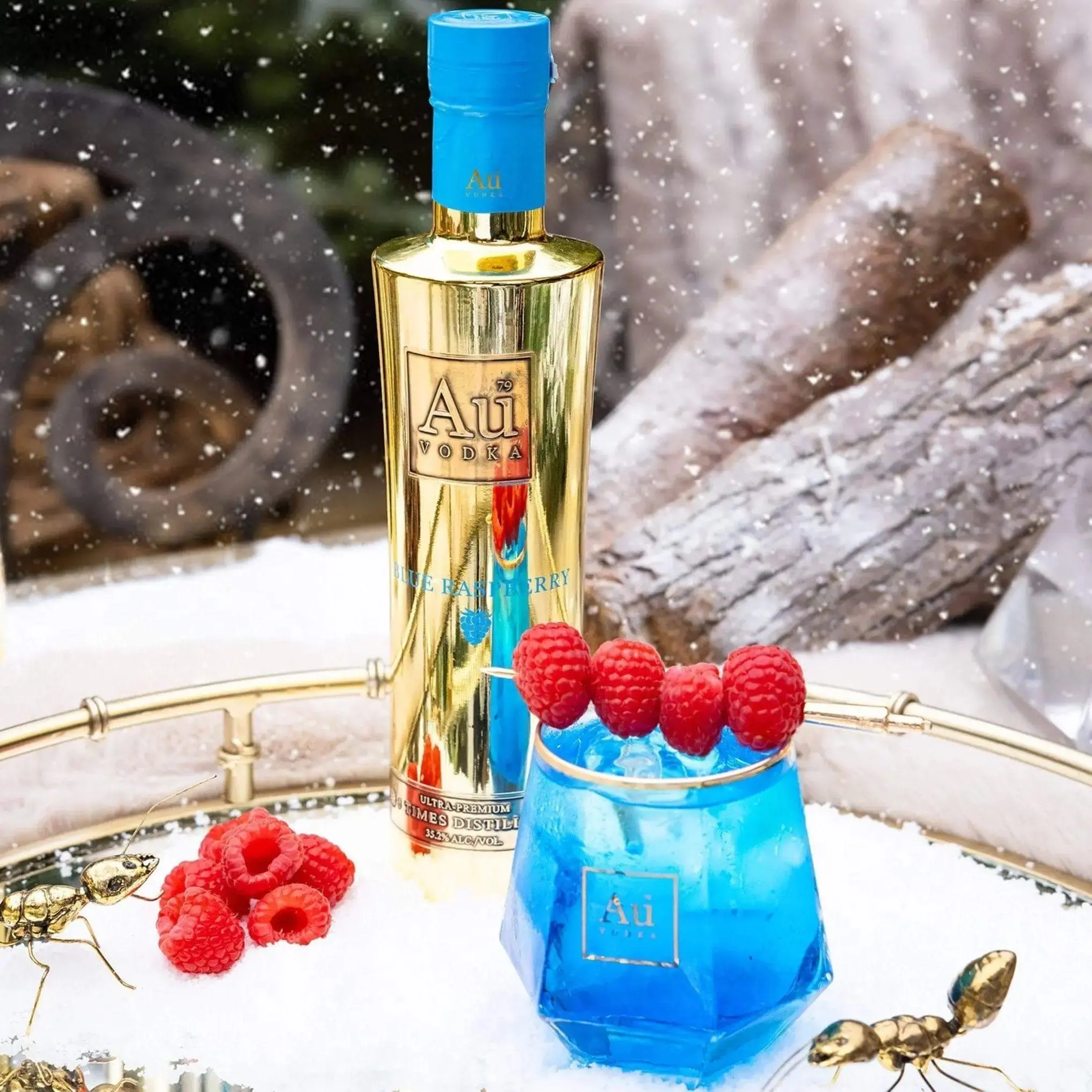 Au Vodka Blue Raspberry 375ml - Image 3