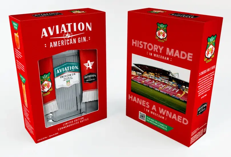 Aviation Gin Wrexham AFC Limited Edition 750mL + Bottle Scarf Gift Pack - Image 2