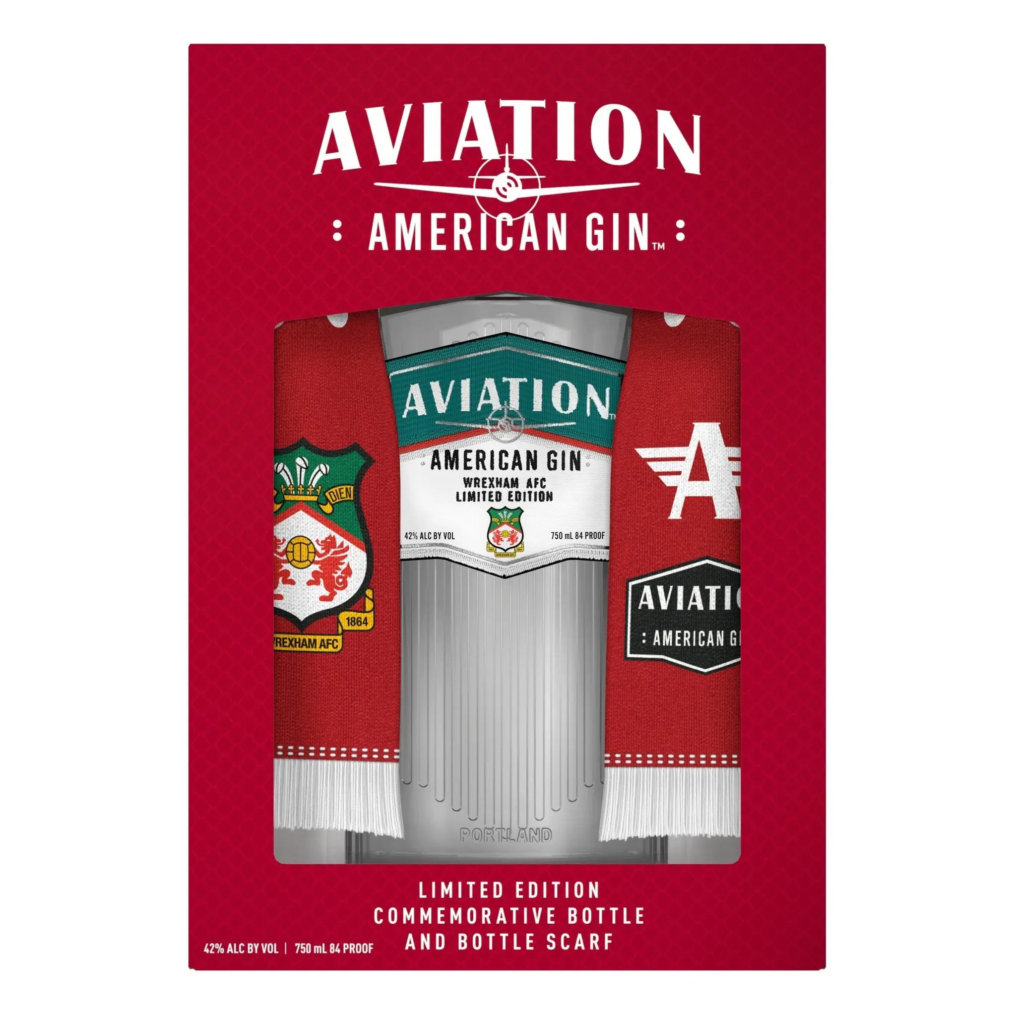 Aviation Gin Wrexham AFC Limited Edition 750mL + Bottle Scarf Gift Pack - Image 3