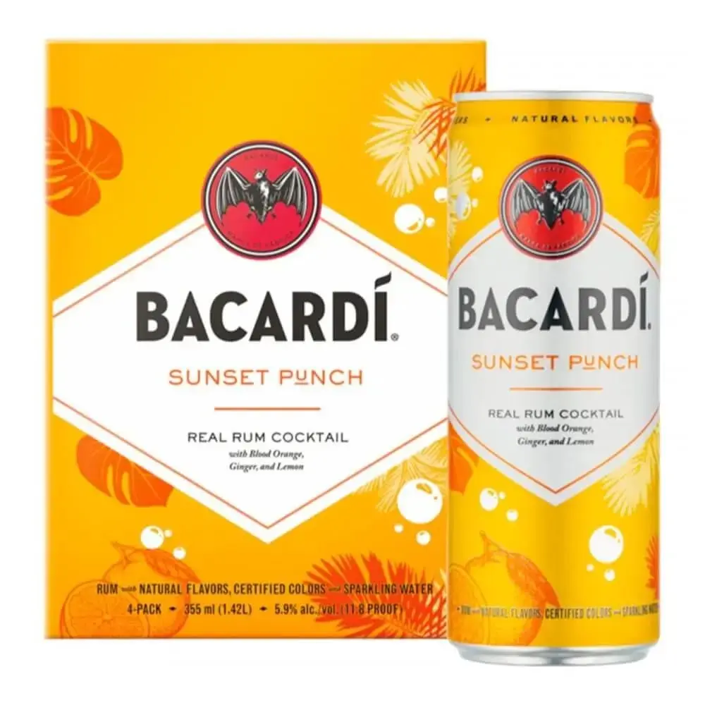 Bacardí Sunset Punch Rum Cocktail 4pk - Image 2