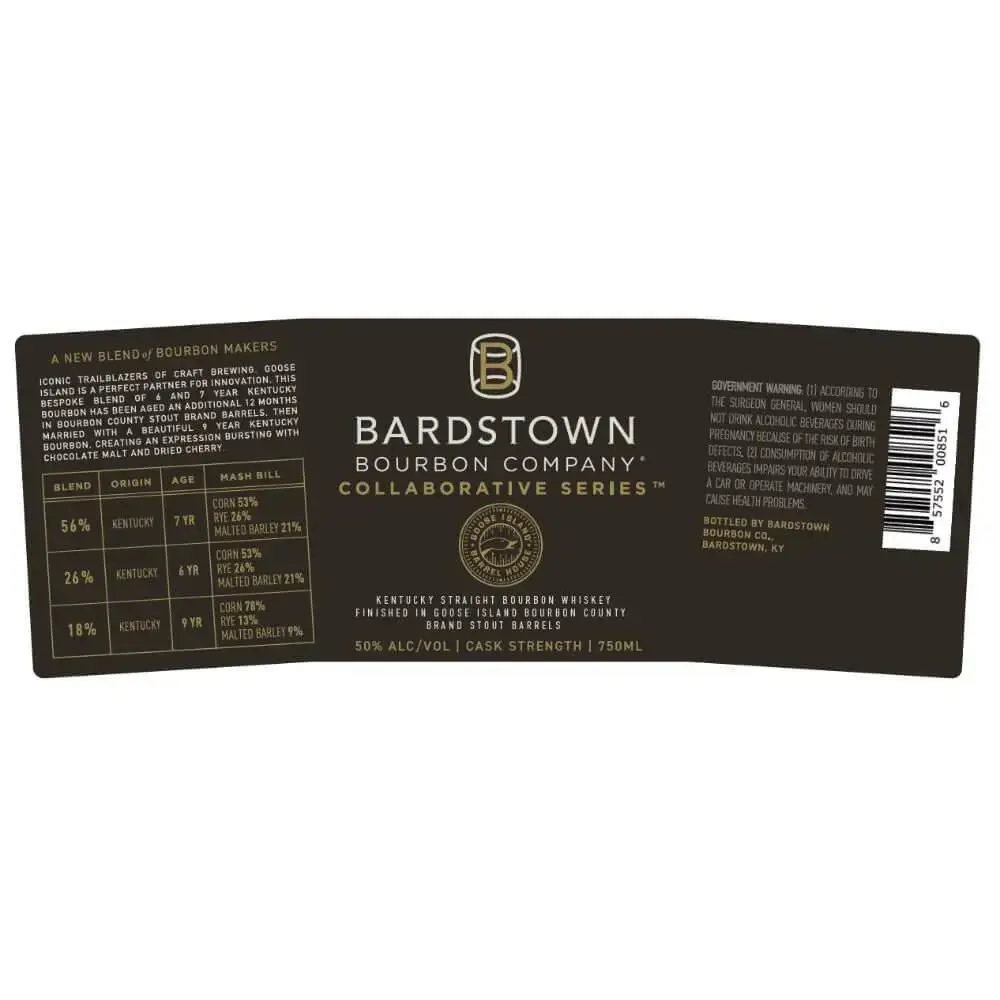 Bardstown Bourbon Collaborative Series Goose Island Stout Cask Strength Bourbon - Image 2