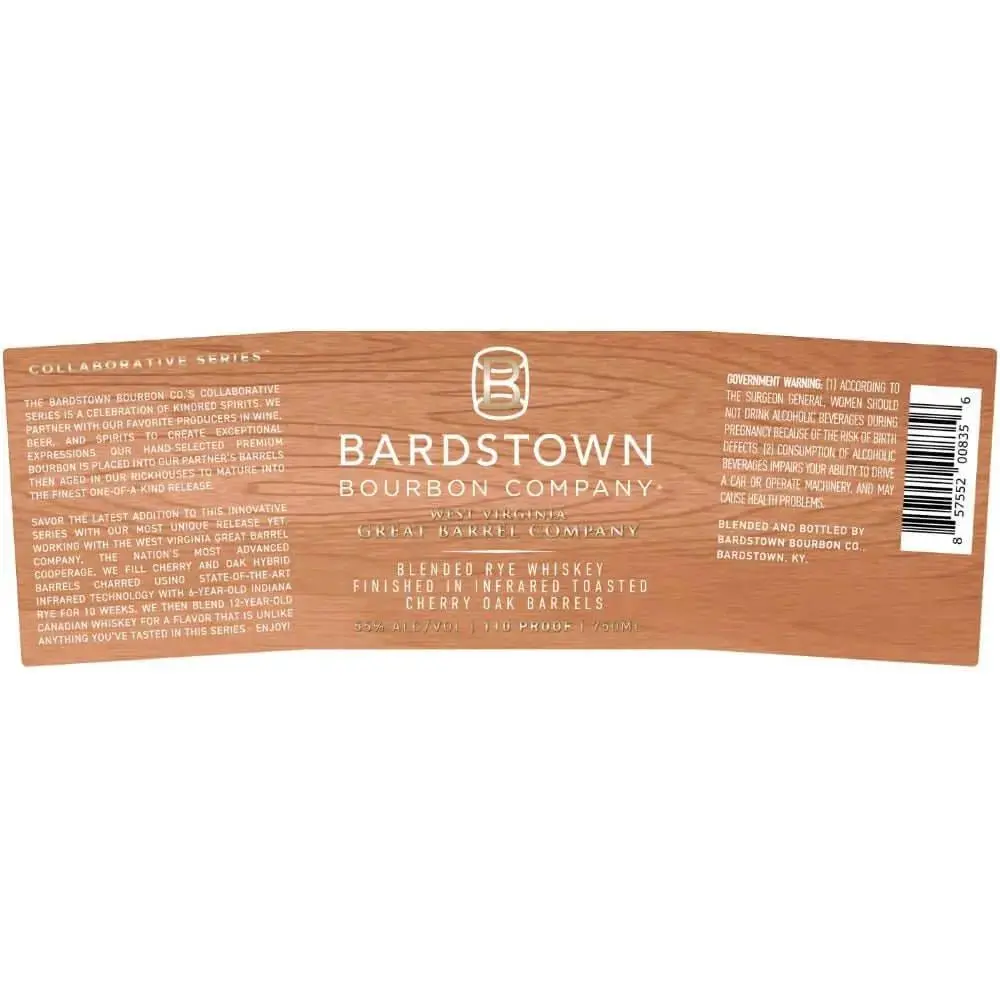 Bardstown Bourbon Collaborative Series West Virginia Great Barrel Company Blended Rye - Image 2