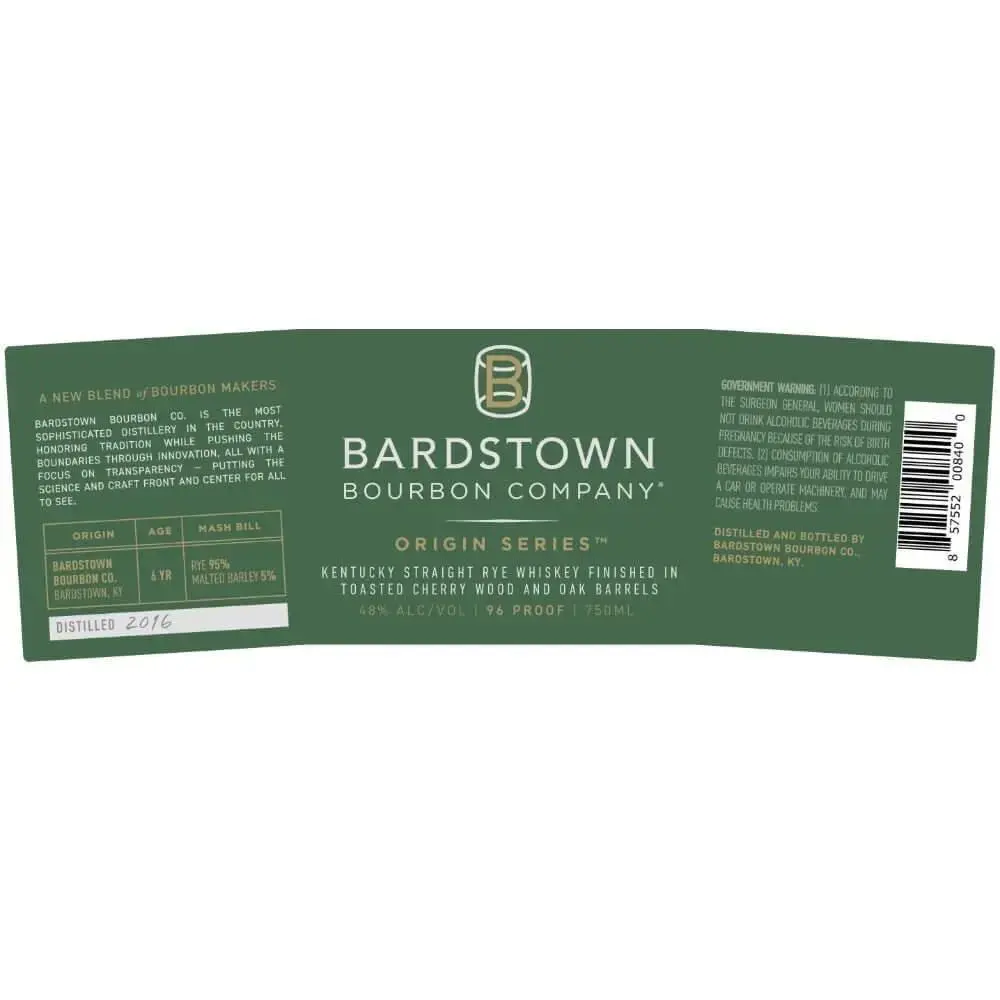 Bardstown Bourbon Origin Series Rye Finished in Toasted Cherry and Oak - Image 2