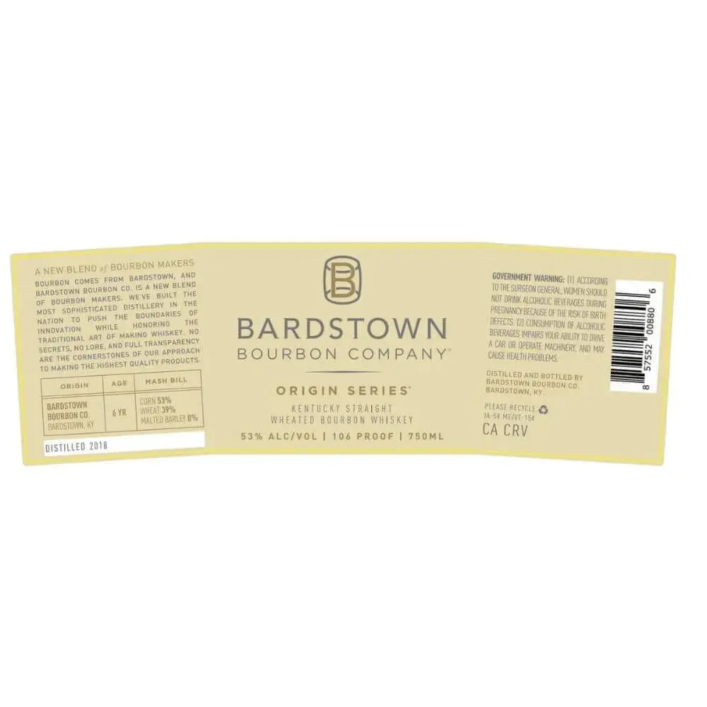 Bardstown Bourbon Origin Series Straight Wheated Bourbon - Image 2