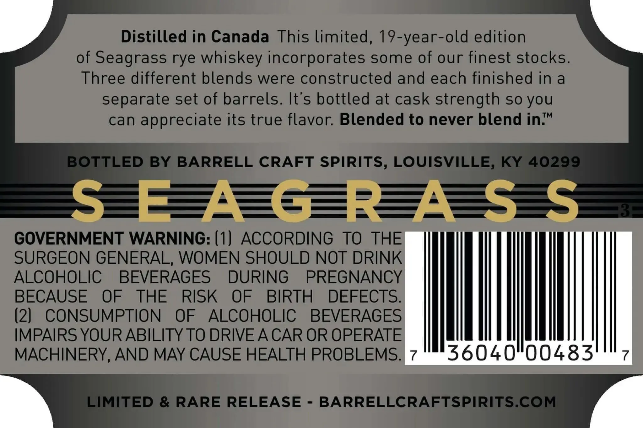 Barrell Craft Spirits Seagrass 19 Year Old Rye - Image 2