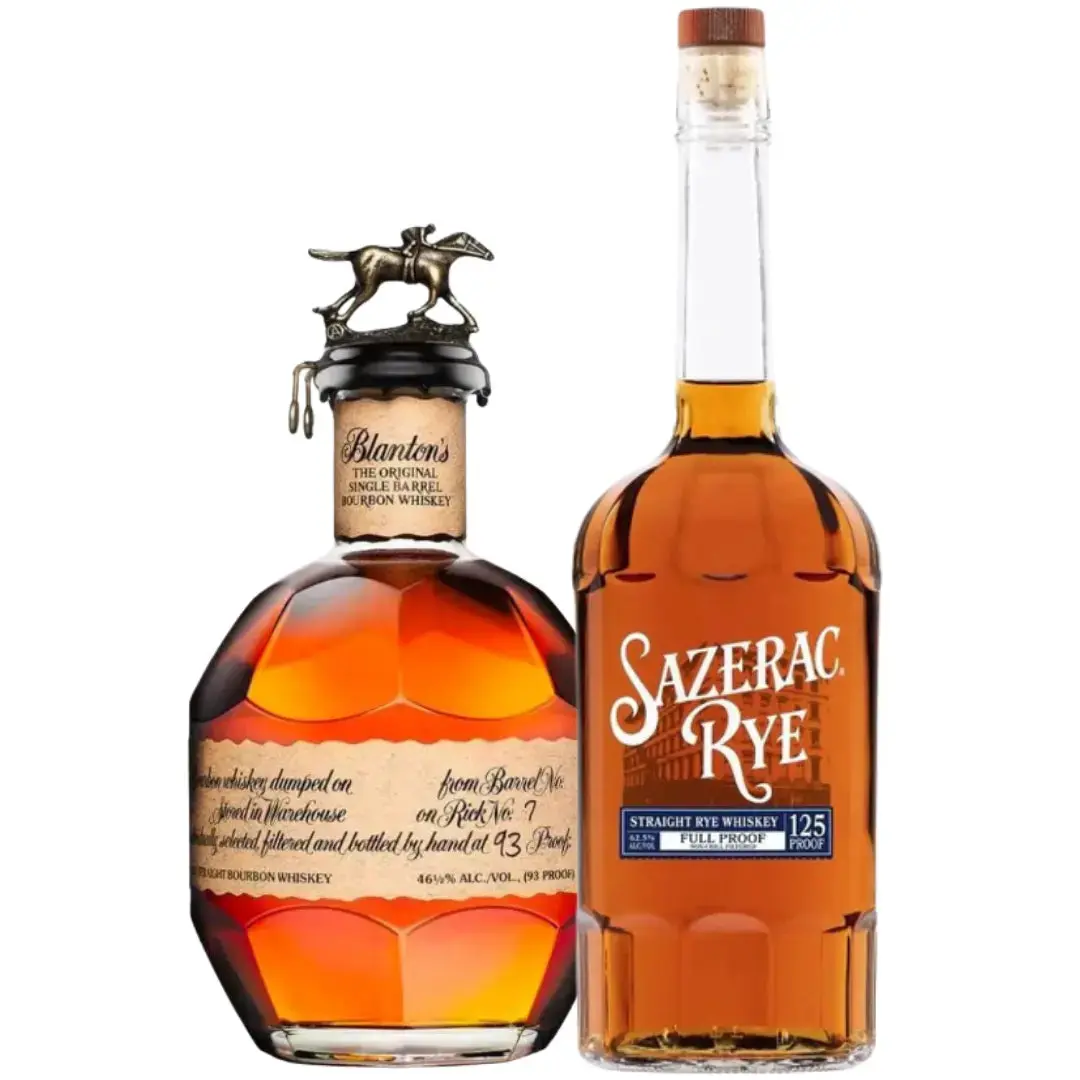Blanton Sazerac Bundle: Blanton's Original Single Barrel Bourbon , Sazerac Rye Full Proof Straight Rye Whiskey 125 Proof