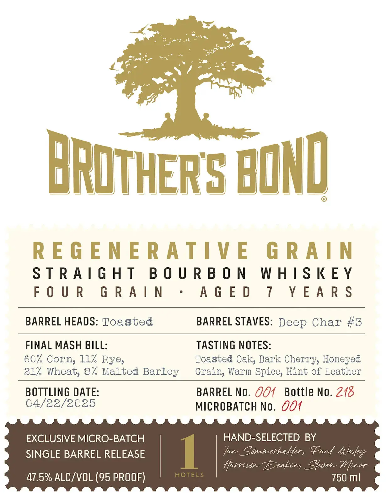 Brother’s Bond Regenerative Grain Straight Bourbon Whiskey 7 Year Aged Limited Micro-Batch - Image 2