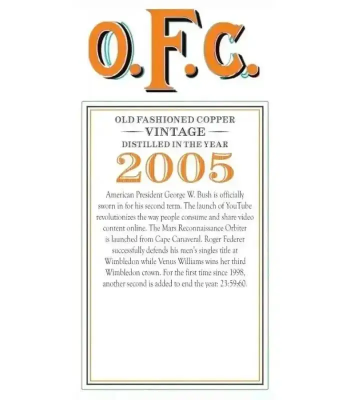 Buffalo Trace O.F.C. Vintage 2005 Bourbon Whiskey 750mL - Image 2