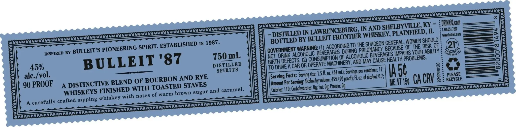 Bulleit '87 Frontier Whiskey