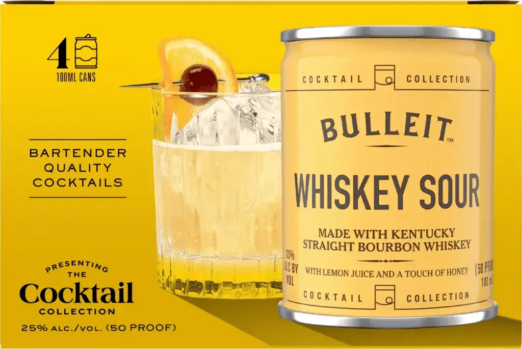 Bulleit Whiskey Sour Cocktail Cans 4 x 100mL