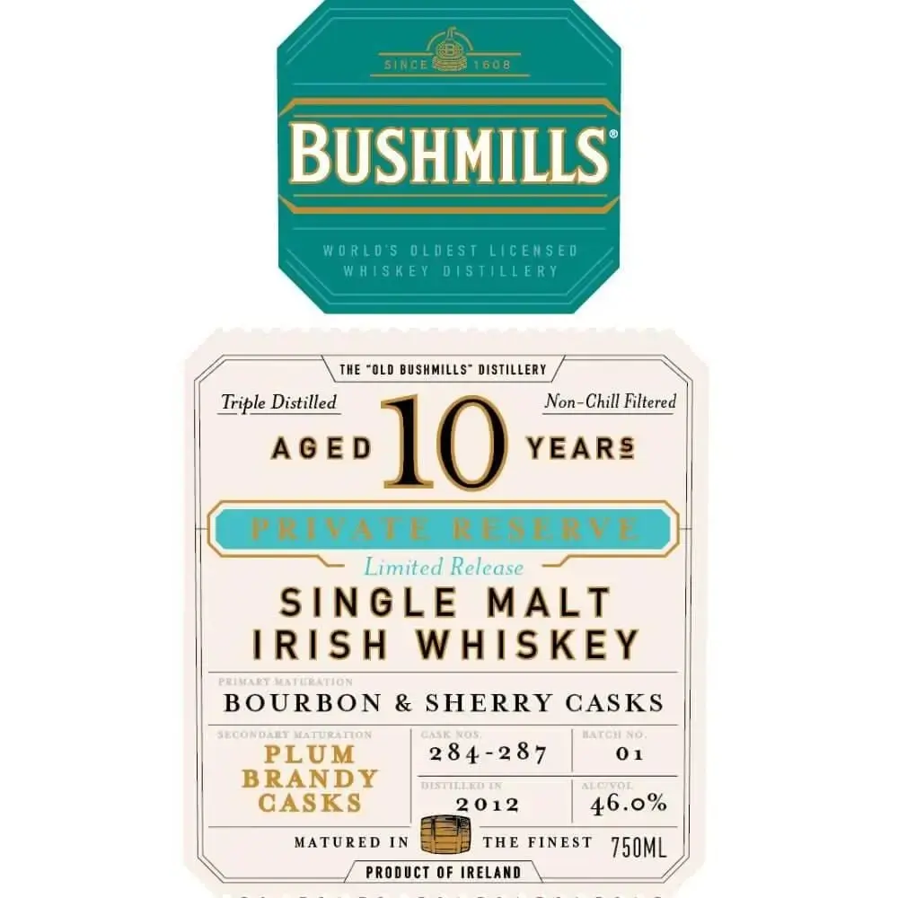Bushmills 10 Year Old Private Reserve Bourbon & Sherry Finished - Image 2