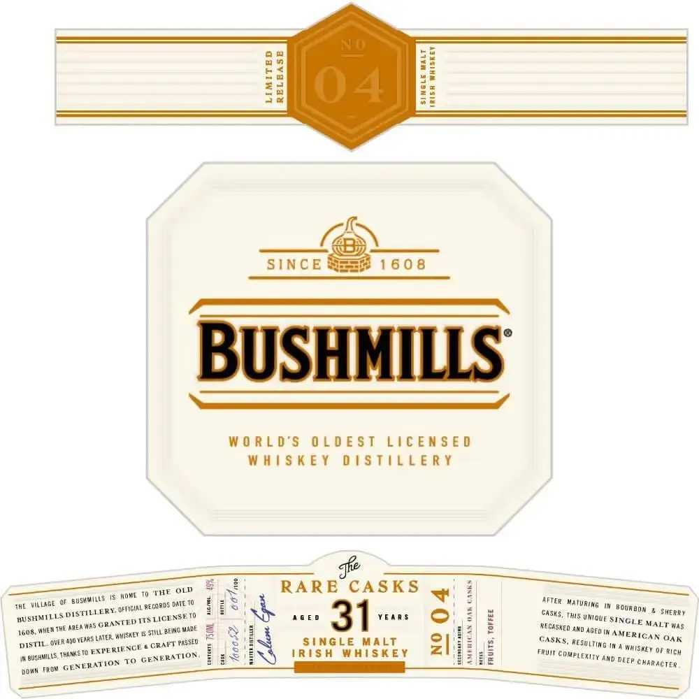 Bushmills The Rare Casks 31 Year Limited Release No. 04 - Image 2