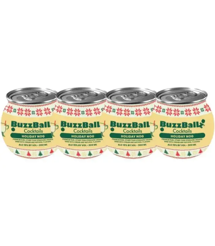 Buzzballz Holiday Nog Pre-Mixed Cocktails 4-Pack