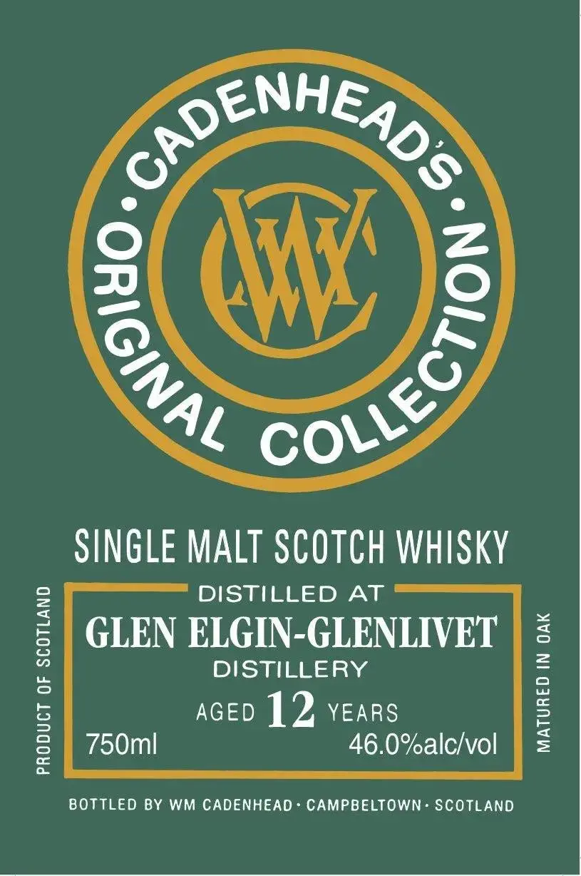 Cadenhead’s Glen Elgin-Glenlivet 12 Year Old Single Malt Scotch Whisky - Image 2