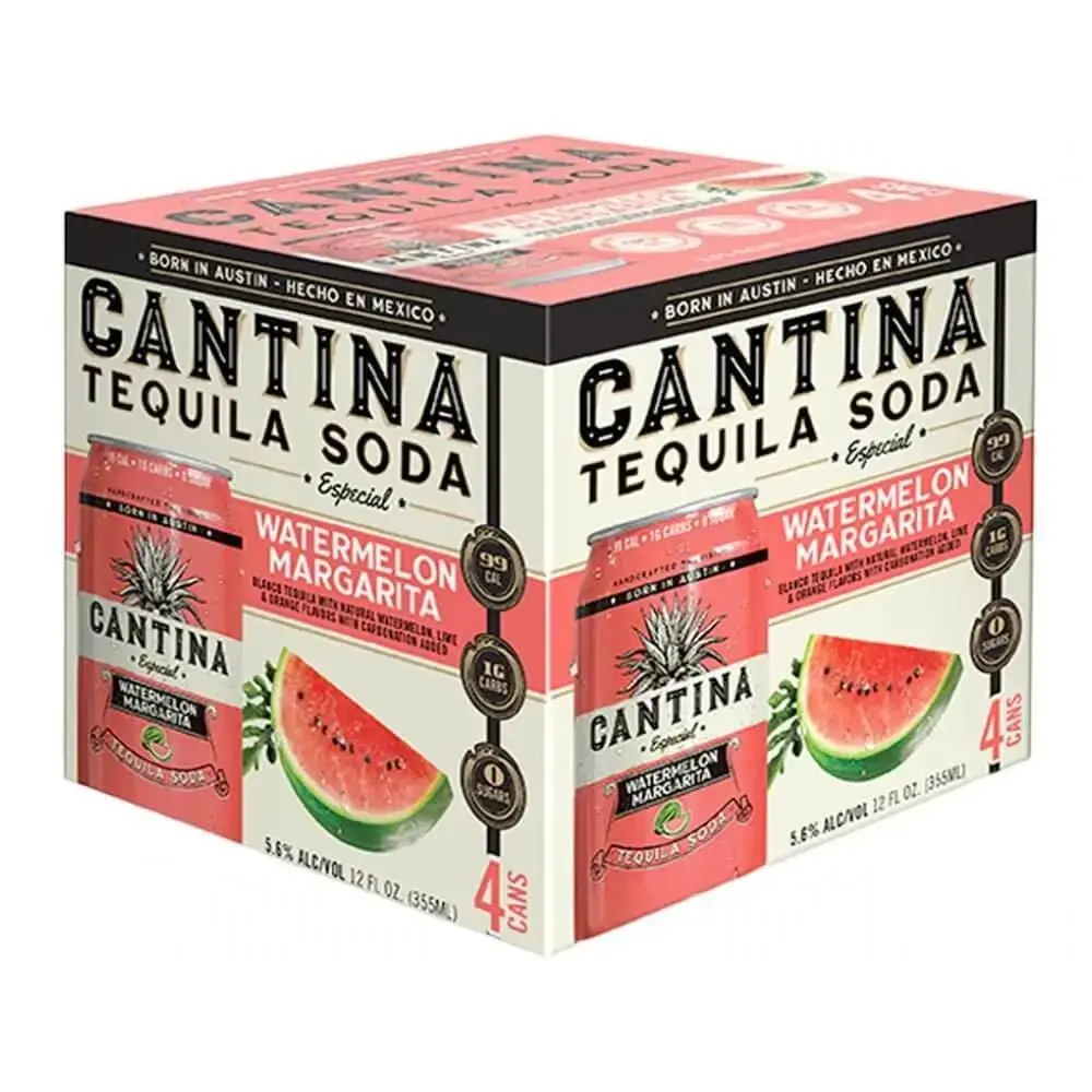 Cantina Watermelon Margarita Tequila Soda 4pk - Image 2