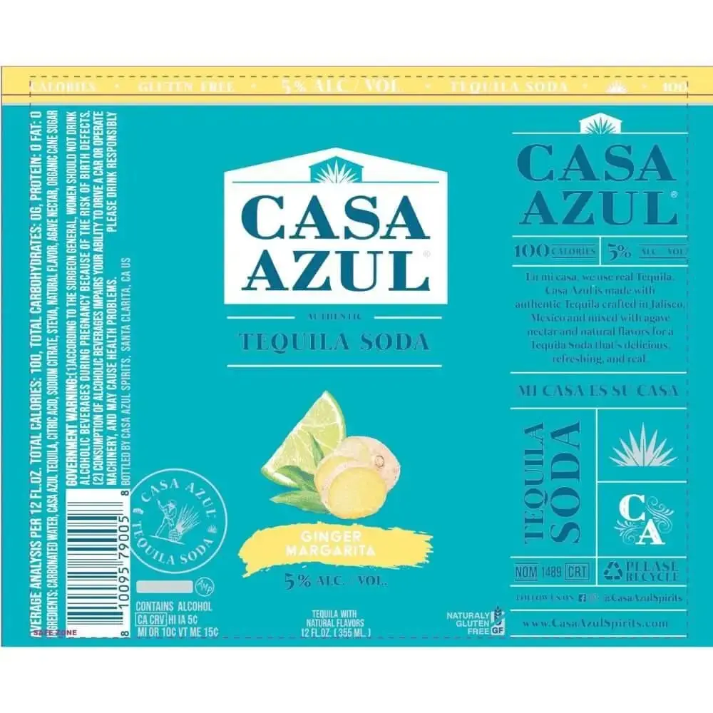 Casa Azul Ginger Margarita Tequila Soda 4pk