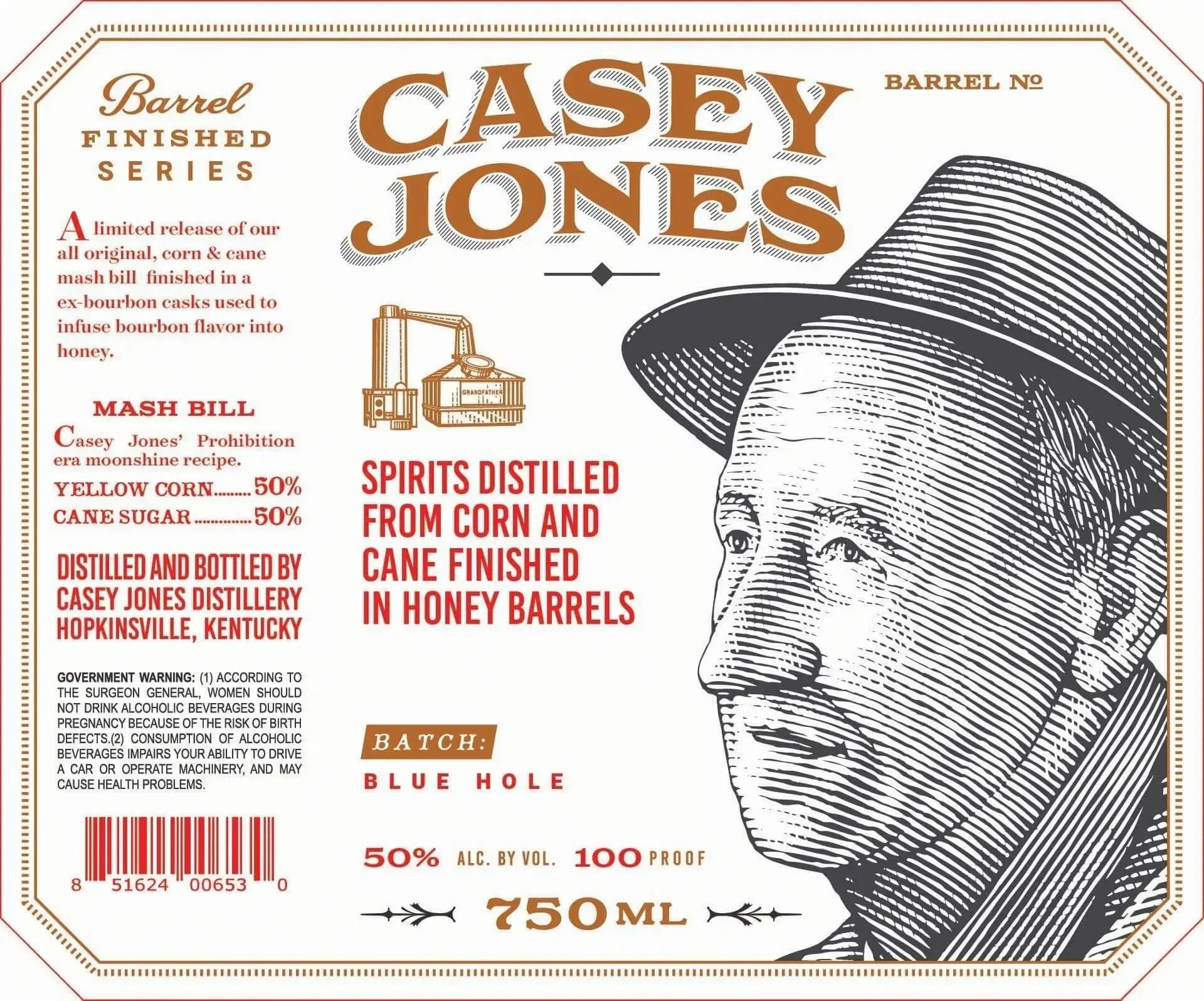 Casey Jones Barrel Finished Corn & Cane Spirits Blue Hole Batch