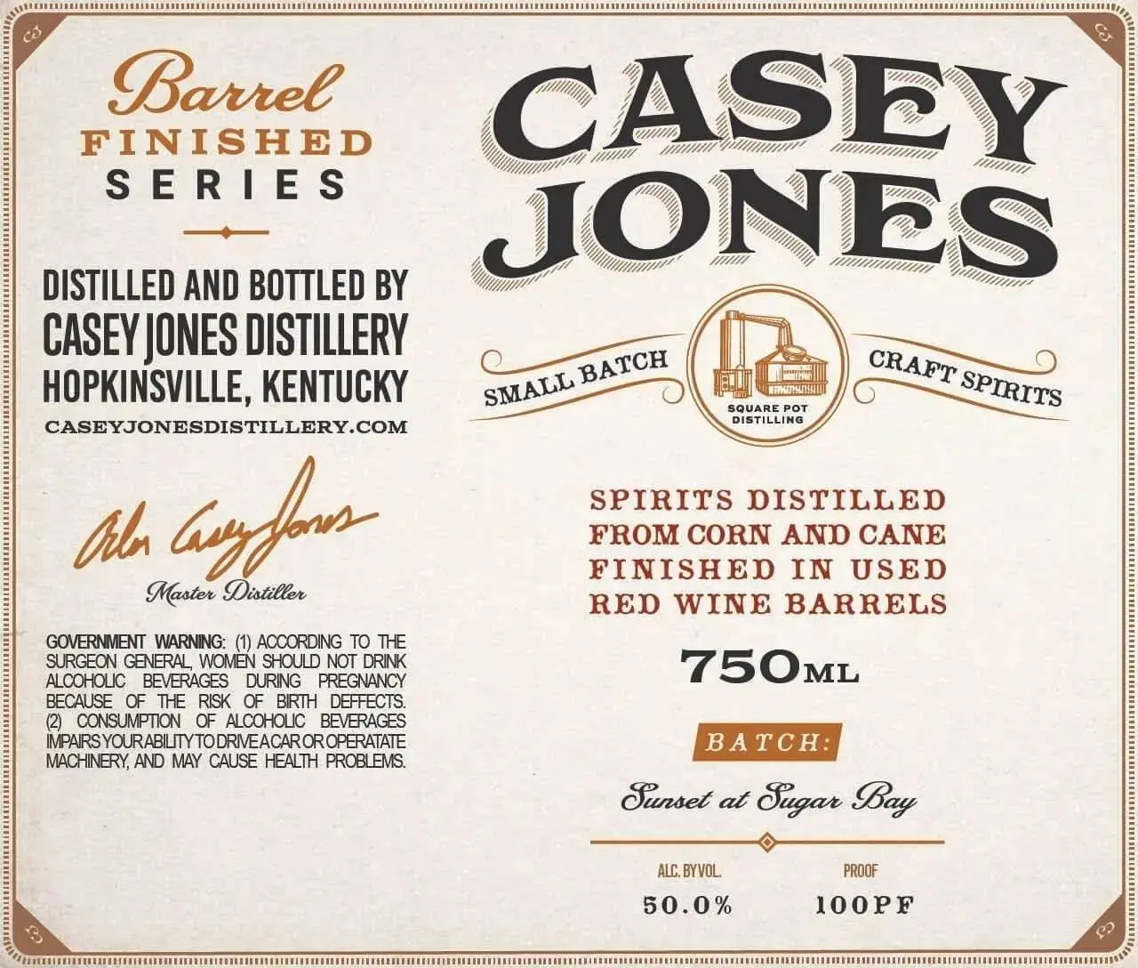Casey Jones Red Wine Barrel Finished Series Sunset At Sugar Bay