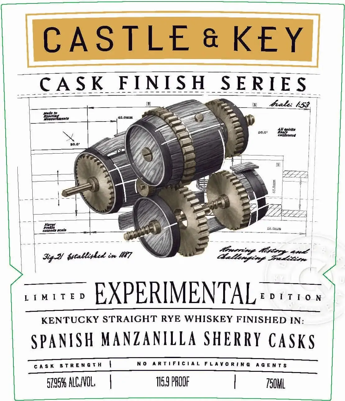 Castle & Key Cask Finish Series Spanish Manzanilla Sherry Cask Rye Experimental Edition