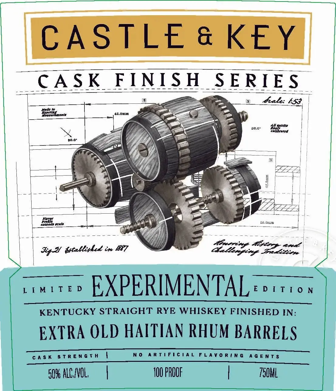 Castle & Key Experimental Rye Extra Old Haitian Rhum Barrel Finish