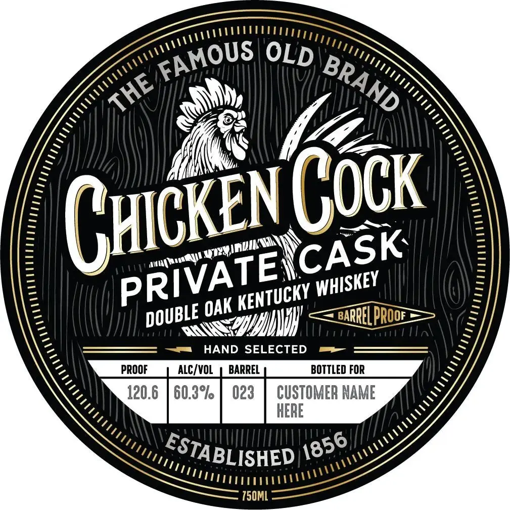 Chicken Cock Private Cask Double Oak Kentucky Whiskey Barrel Proof