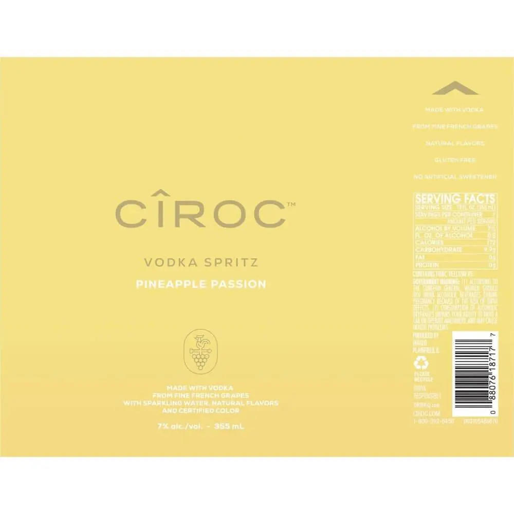 Ciroc Vodka Spritz Pineapple Passion 4PK Cans - Image 2