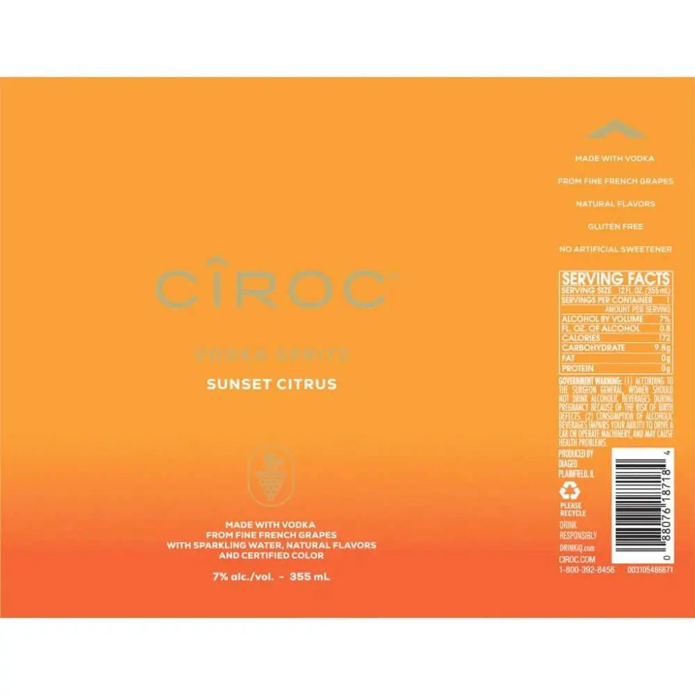 Ciroc Vodka Spritz Sunset Citrus 4PK Cans - Image 2