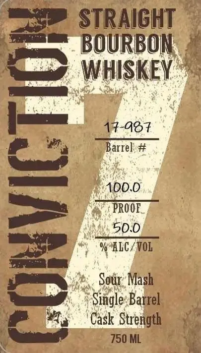 Conviction 7 Year Straight Bourbon Whiskey Single Barrel, Cask Strength