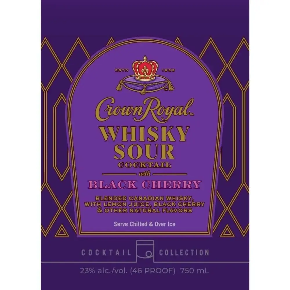 Crown Royal Black Cherry Whisky Sour Bottled Cocktail - Image 2