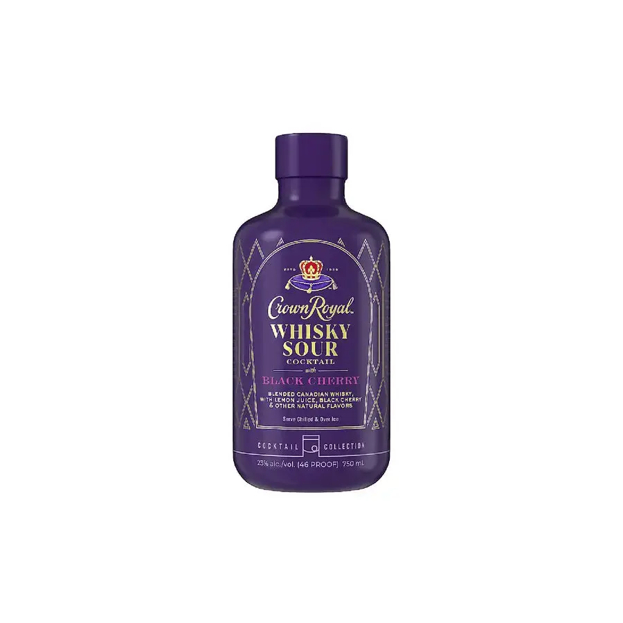 Crown Royal Black Cherry Whisky Sour Bottled Cocktail - Image 3