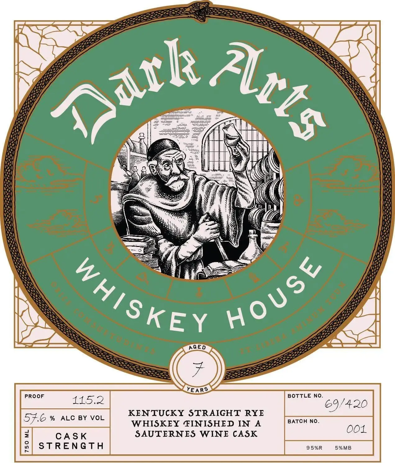 Dark Arts 7 Year Kentucky Straight Rye Whiskey Sauternes Cask Finish