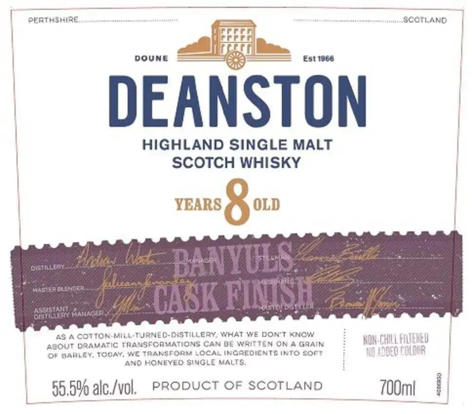 Deanston 8 Year Old Banyuls Cask Finish Highland Single Malt Scotch Whisky