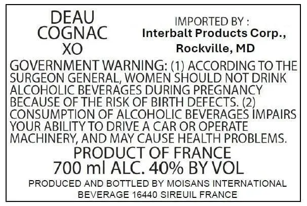Deau XO Cognac - Image 2