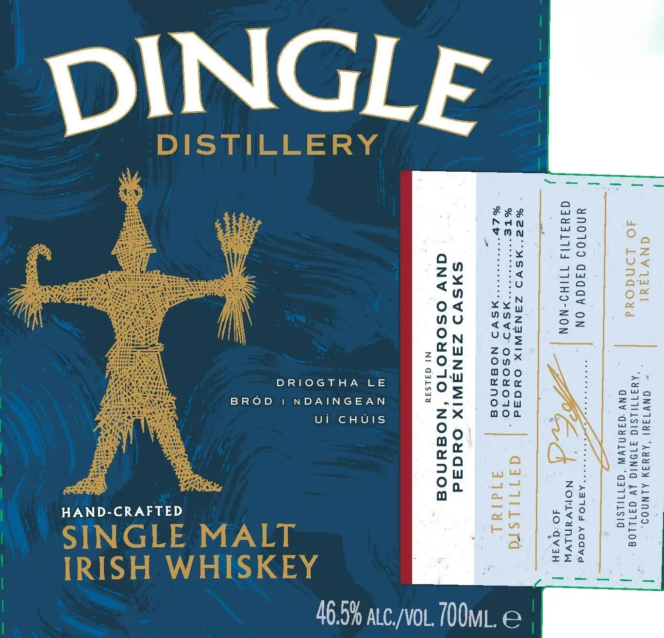 Dingle Single Malt Irish Whiskey Bourbon & PX Cask 700ml