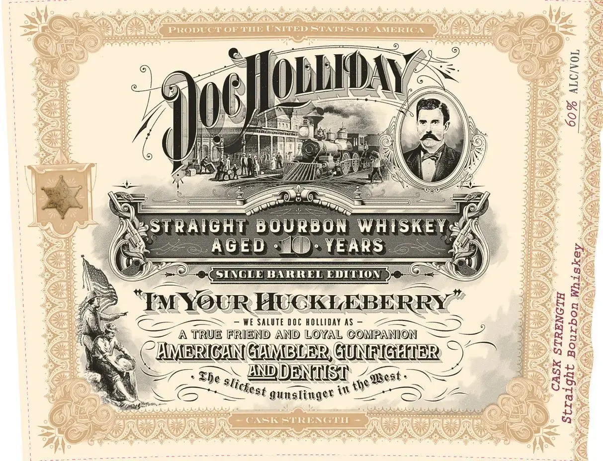 Doc Holliday 10 Year Single Barrel Bourbon “I’m Your Huckleberry” Cask Strength