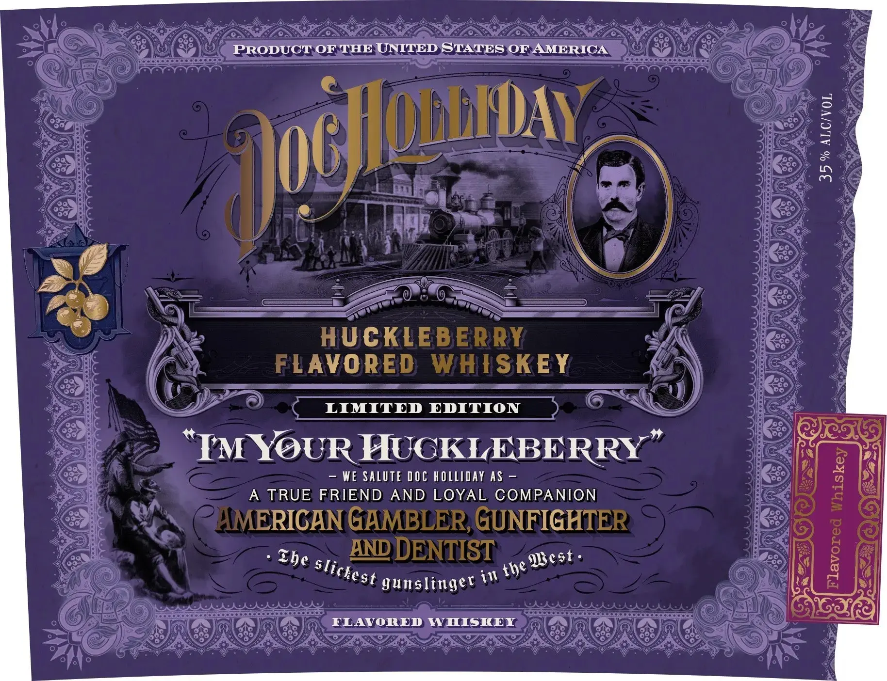 Doc Holliday Huckleberry Flavored Whiskey “I’m Your Huckleberry” Limited Edition - Image 2