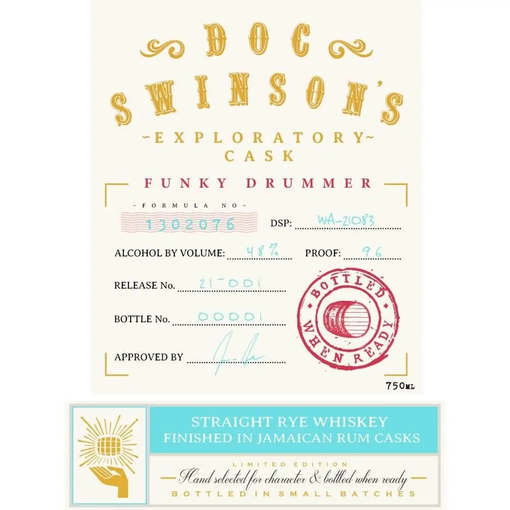 Doc Swinson’s Exploratory Cask Funky Drummer Straight Rye - Image 2
