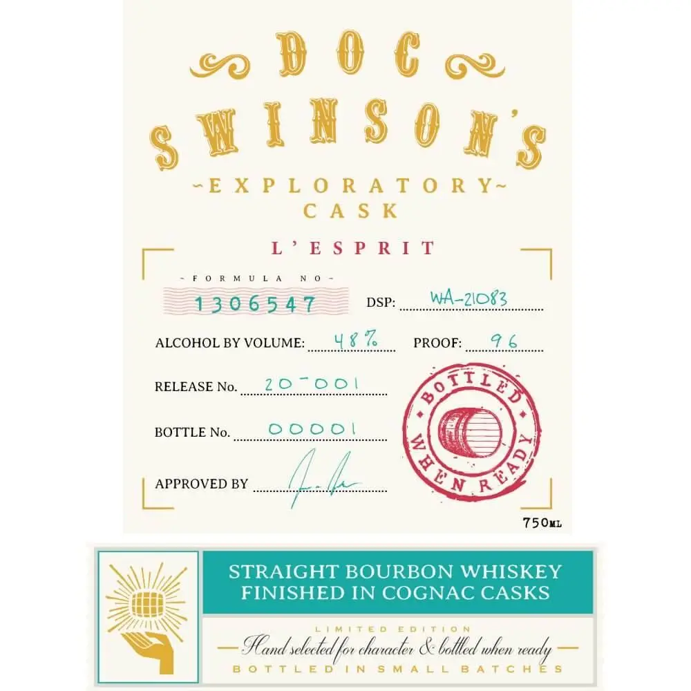 Doc Swinson’s Exploratory Cask L’Esprit Straight Bourbon - Image 2