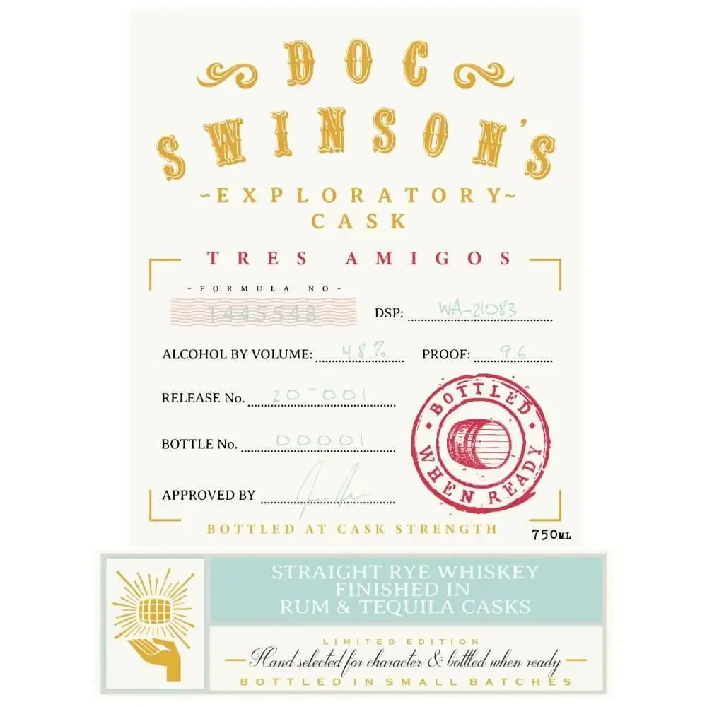 Doc Swinson’s Exploratory Cask Tres Amigos Straight Rye