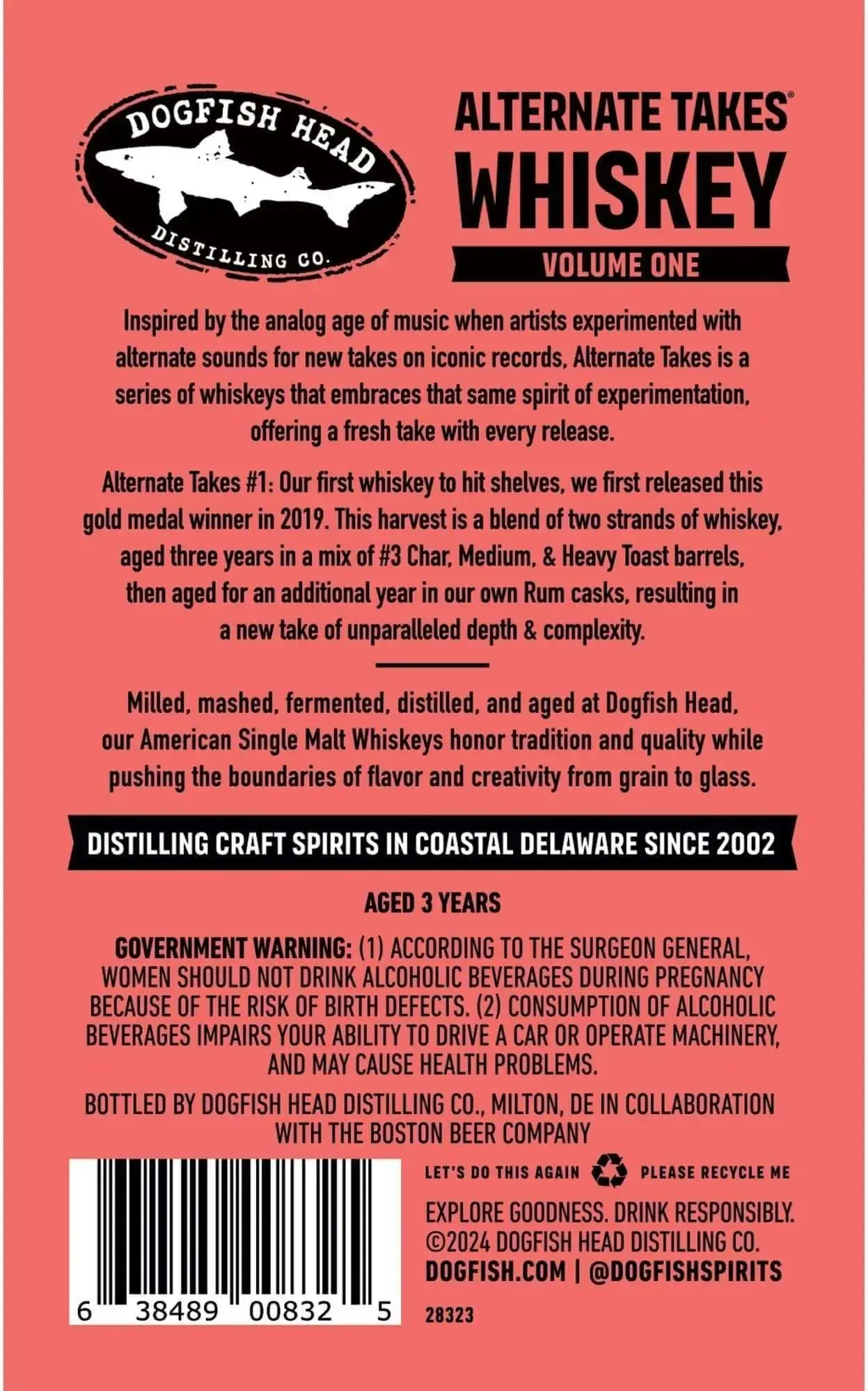 Dogfish Head Alternate Takes Whiskey Volume One Aged in Rum Barrels - Image 2