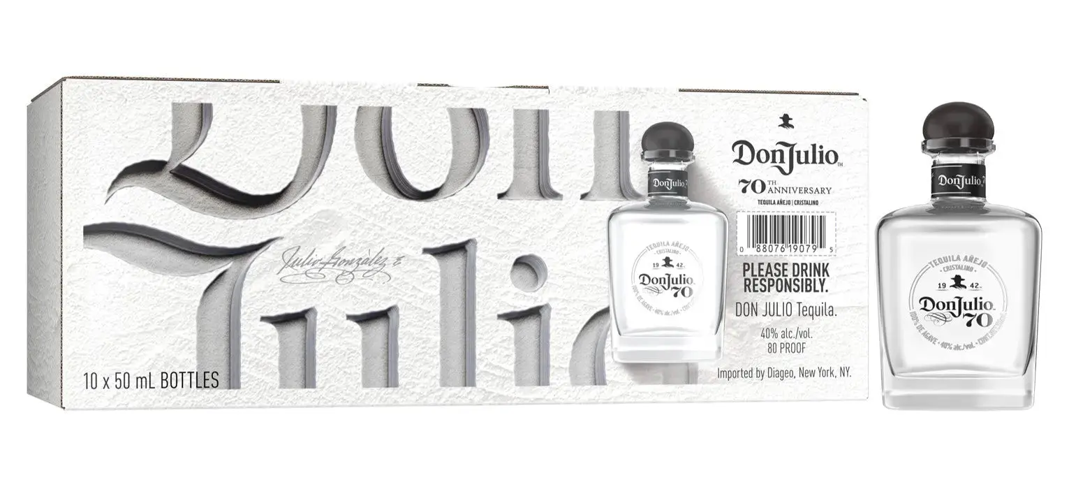 Don Julio 70 Cristalino Añejo Tequila 50ml (10 Pack)