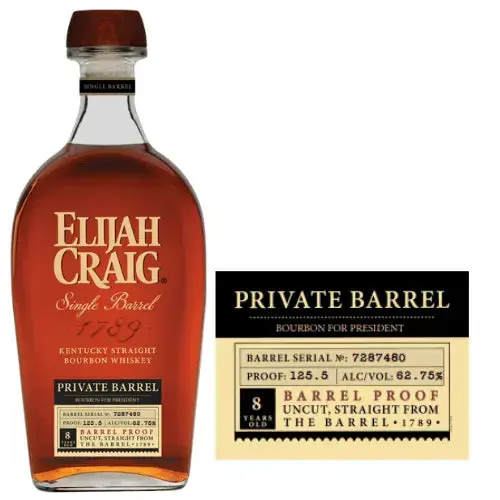 Elijah Craig Barrel Proof Private Barrel Pick "Bourbon For President"