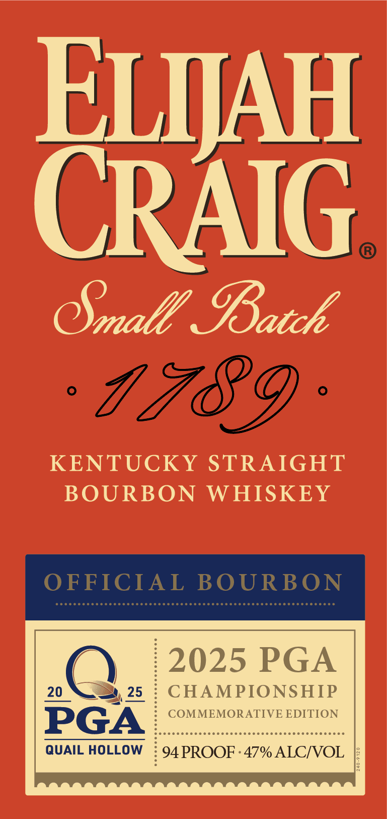 Elijah Craig Small Batch 2025 PGA Championship Kentucky Straight Bourbon Whiskey Limited Edition Commemorative Bottle