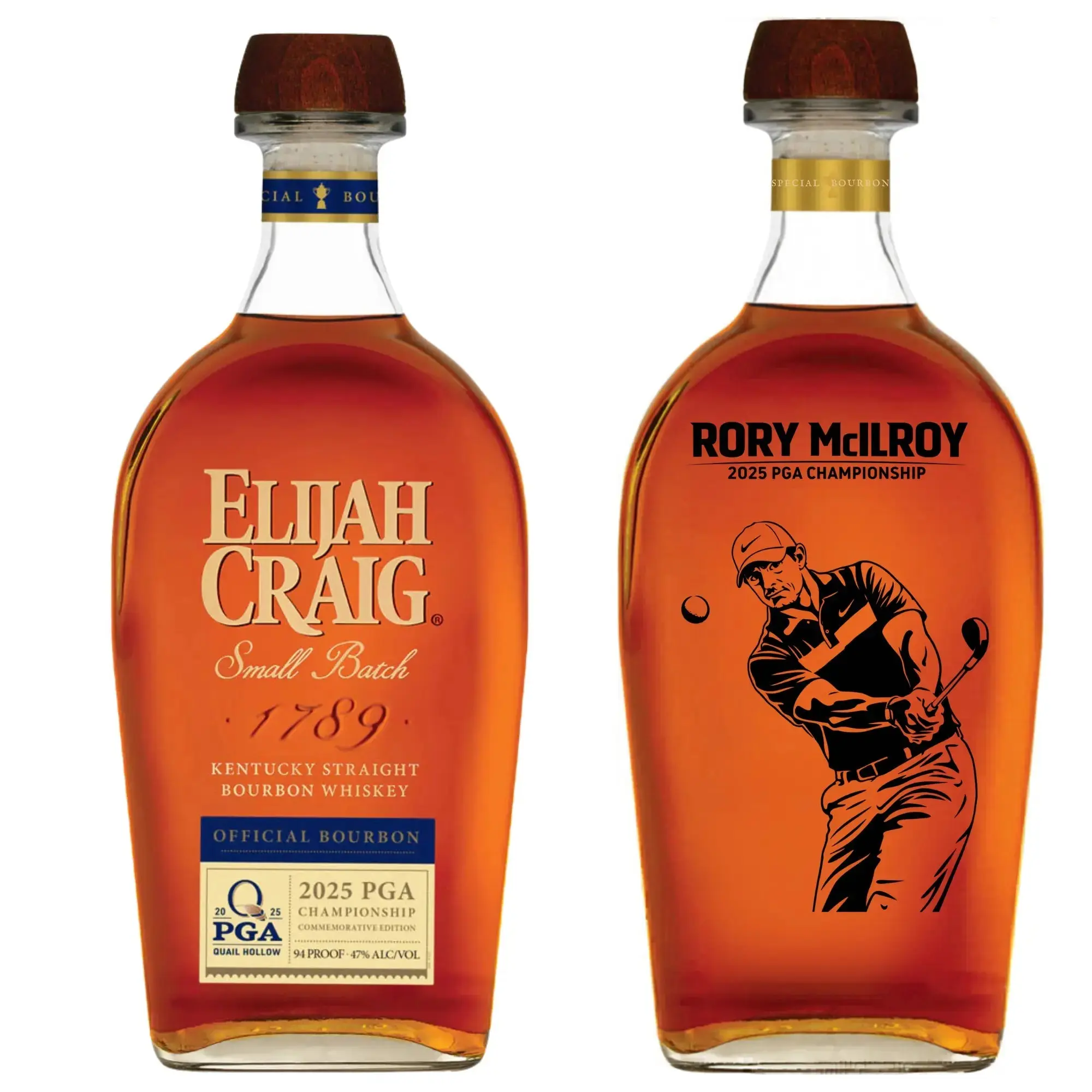 Elijah Craig Small Batch 2025 PGA Championship Rory McIlroy Etched Bourbon