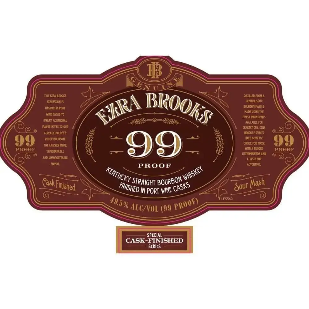 Ezra Brooks 99 Proof Bourbon Finished in Port Wine Casks - Image 2