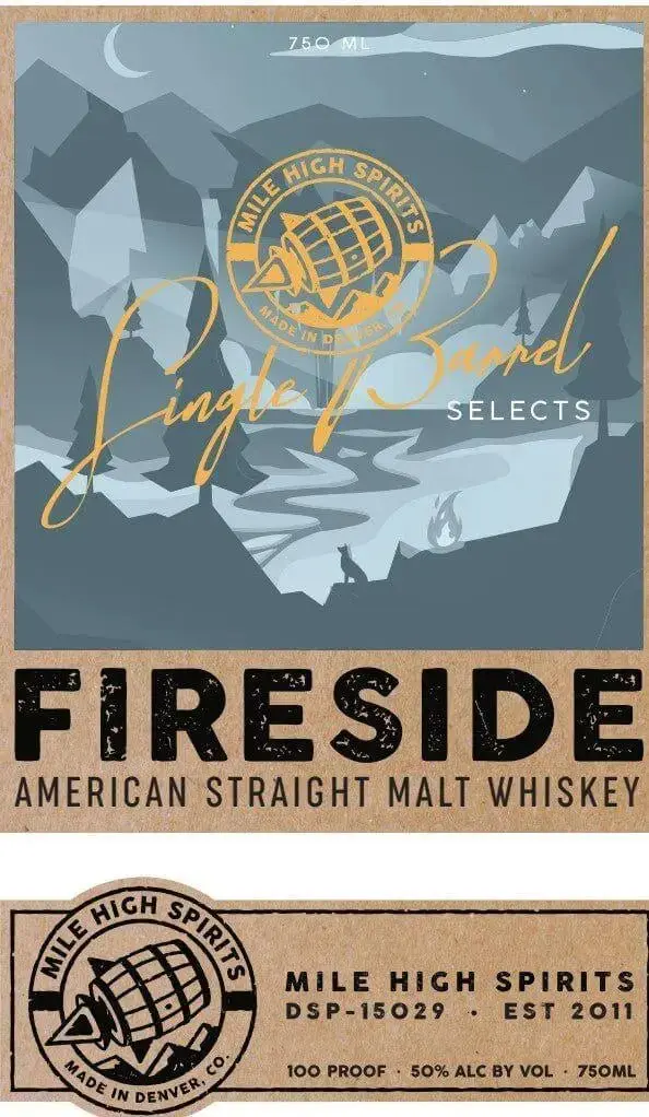 Fireside Single Barrel Selects American Straight Malt Whiskey by Mile High Spirits