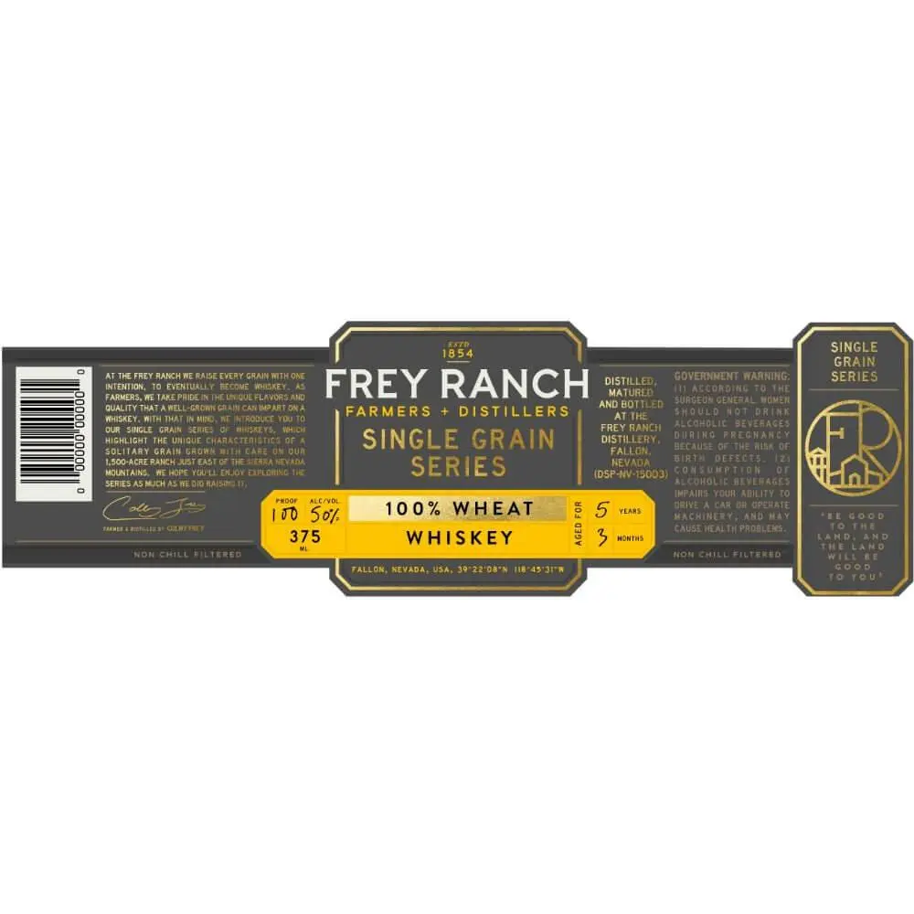 Frey Ranch Farmer & Distillers Single Grain Series Wheat Whiskey 375ml - Image 2