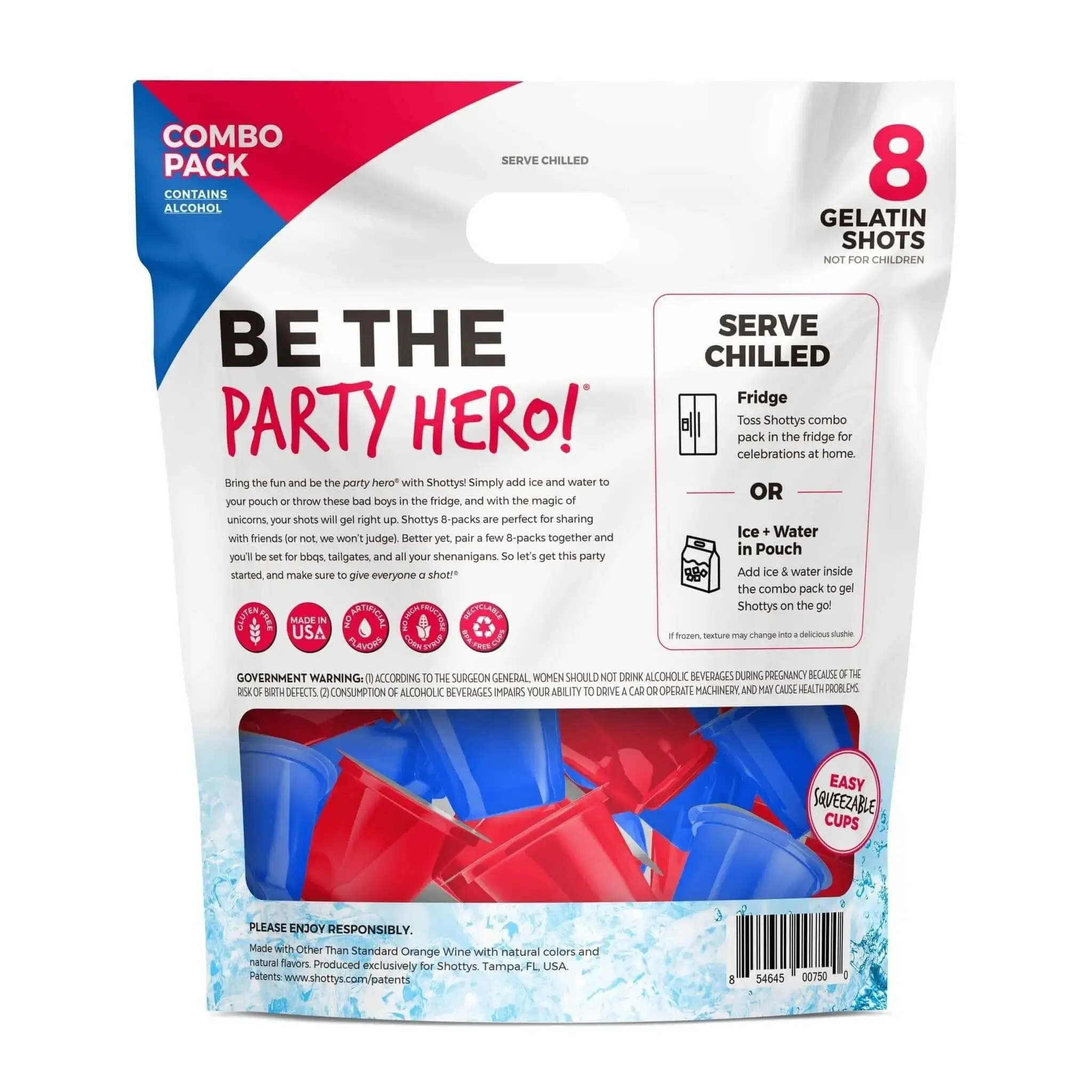 Shottys Strawberry/Blue Raspberry Gelatin Shots (8 shots) - Image 2